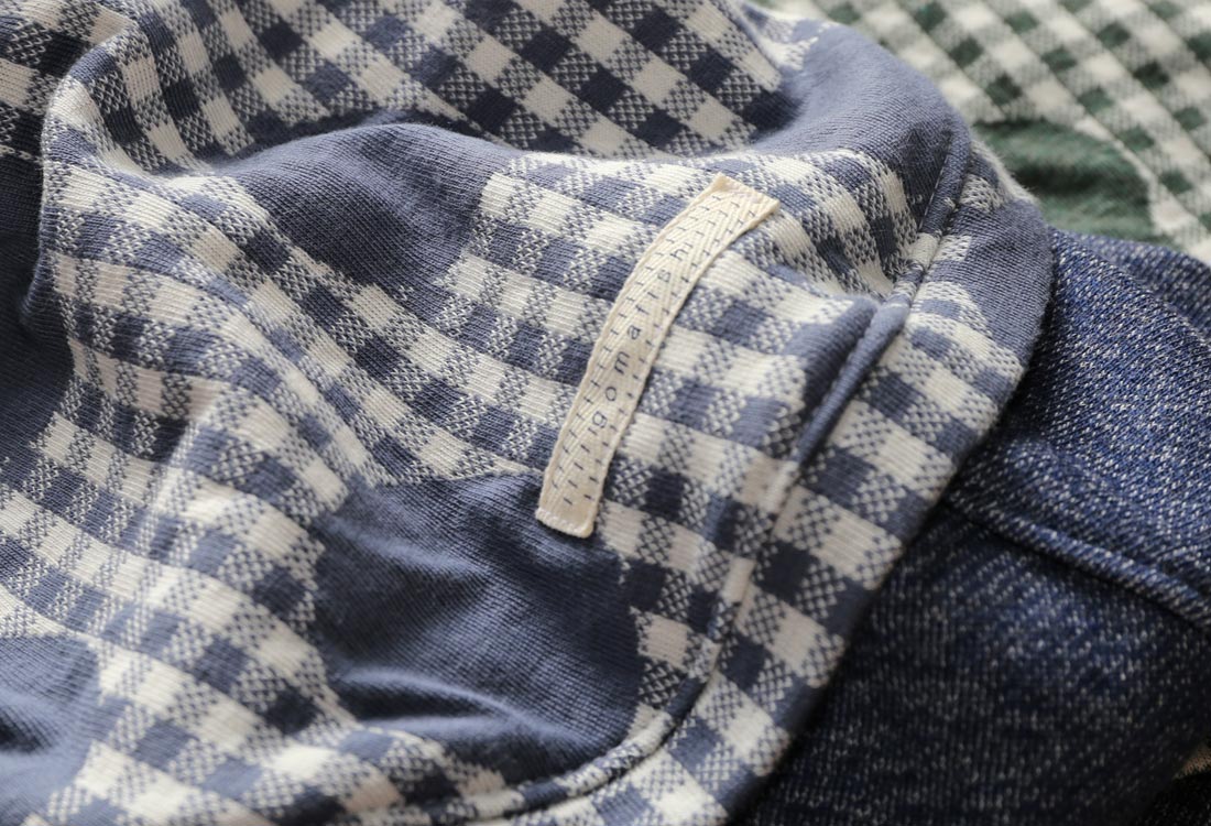 Gingham Check + Dots (blue gray) - Italian Greyhound Clothes