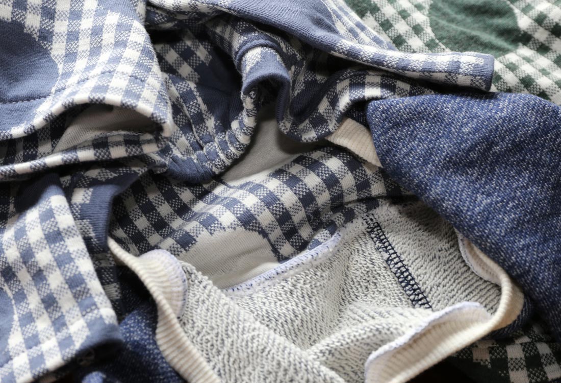 Gingham Check + Dots (blue gray) - Italian Greyhound Clothes