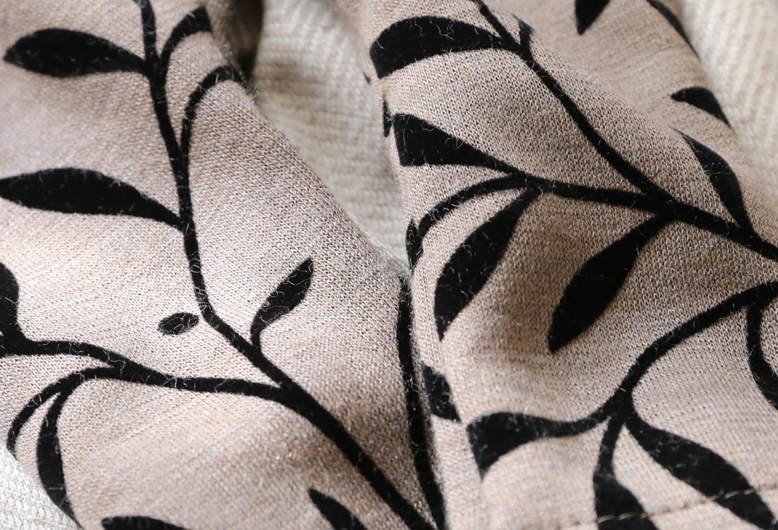 Flocked print knit with a botanical pattern ( bronze) - Italian Greyhound Clothes