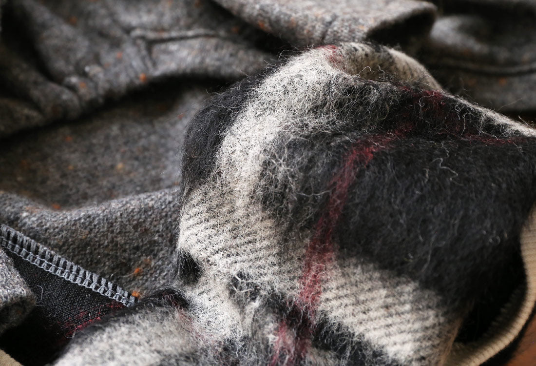 Wool-blend knit + Alpaca-blend shaggy knit (gray) - Italian Greyhound Clothes