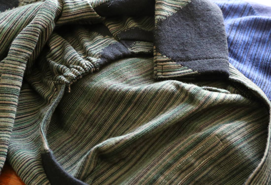 Horizontal pinstripes (forest green) - Italian Greyhound Clothes