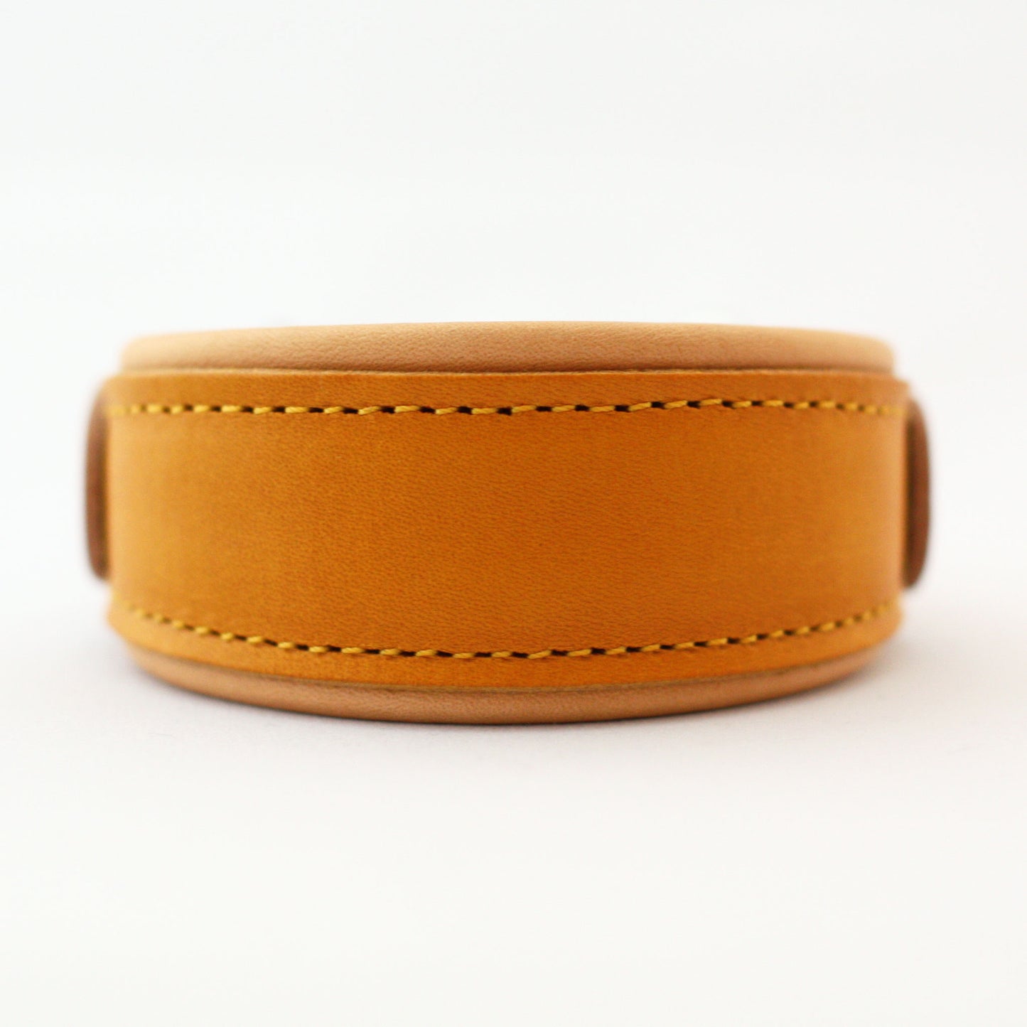 Italian leather half choke collar (mustard)