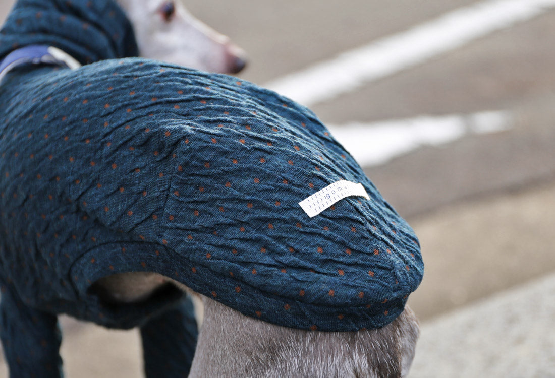 ICHINOMIYA Wool knit (prussian blue) - Italian Greyhound Clothes