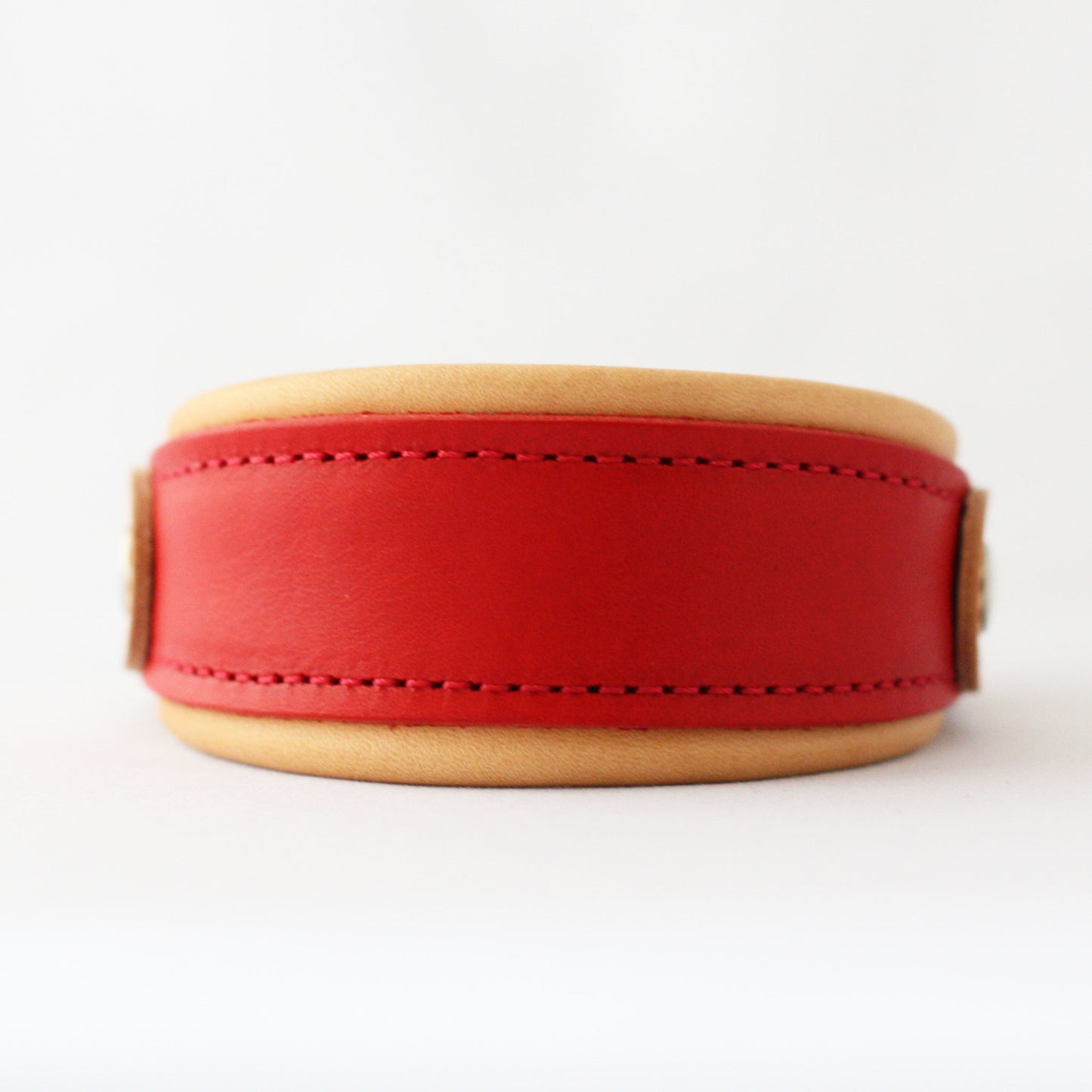 Italian leather half choke collar (red)